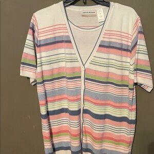 Alfred Dunner Multicolor Striped Knit Top